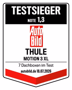 Auto Bild Testsieger mit Note 1,3: Thule Motion 3 XL, 7 Dachboxen im Test, 18.07.2026